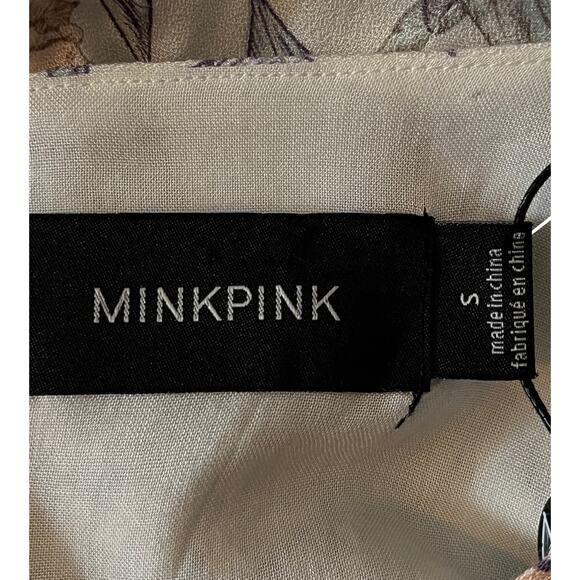 MinkPink romper Mysterious floral cutout short sleeves Small S - Picture 5 of 5